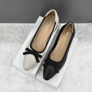 [탠디]여성 리본장식 펌프스 X2HS42YD034 IVORY BLACK 2DC JJ