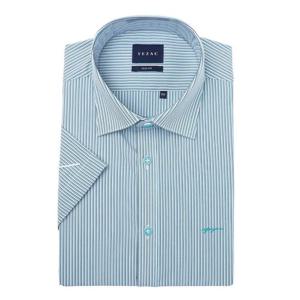 [예작(셔츠)]예작 여름 반팔셔츠 슬림핏 스트라이프 민트 스판 셔츠YJEMBS259MI