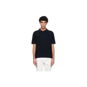 발망 폴로셔츠 네이비 모노그램 바니스 니트 폴로 셔츠 261251M212005