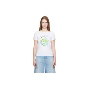 카사블랑카 티셔츠 화이트 비욘드 데스티니 롱라인 링거 티셔츠 261195F110005