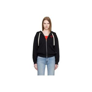 질샌더 후드 블랙 코튼 테리 집업 후디 261249F097000