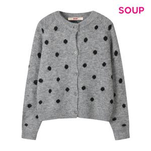 SOUP  퐁퐁 도트 라운드넥 니트 가디건 (S5AGD29)