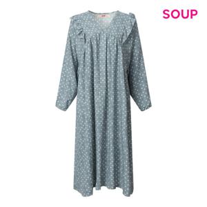 SOUP  프릴 도트 패턴 롱 원피스 (S5AOP01)