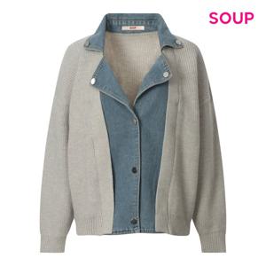 SOUP  유니크 데님 니트 믹스 가디건 (S5AGD09)