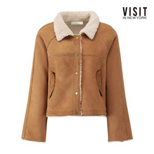 비지트인뉴욕  무스탕 크롭 카라 자켓 (V5BJK01)