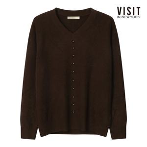 비지트인뉴욕  미니 버튼 V넥 니트 가디건 (V5ALK02)