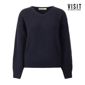 비지트인뉴욕  클래식 루즈핏 울 V넥 니트 (V5CLK01)