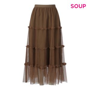 SOUP  쉬폰 프릴 밴딩 롱 스커트 (S59SR01)