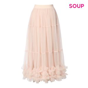SOUP  튤 캉캉 프릴 밴딩 롱 스커트 (S5CSR03)