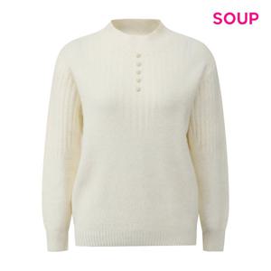 SOUP  진주 버튼 하프넥 니트 (S5BLK13)