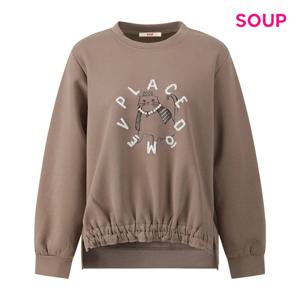 SOUP  캣 프린팅 셔링 맨투맨 티셔츠 (S5BLT06)