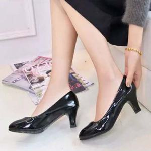 여자 힐 굽5센티 에나멜 정장 회사 심플한 구두