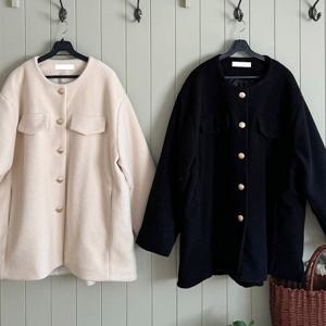 나야홍 / 빅사이즈아우터 T482L512 미르노카라골드단추코트 LT