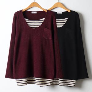 나야홍 / 위쉬몰 OL 이중줄지라임긴팔티(J643H512) 빅사이즈