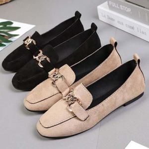 여자 가을 클래식 스웨이드 디자인 로퍼 여성 신발