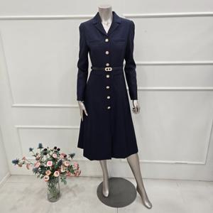 [미니멈]MYDAWO1140NA 버튼카라 A라인 원피스