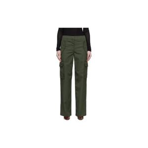 25 FW 버버리 여성 카키 체크 트리밍 개버딘 카고 팬츠 261376F087000