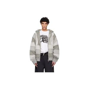 25 FW 디스퀘어드2 남성 그레이 Magliano 믹스 베뉴 핏 집업 후드티 252148M202020