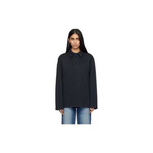 25 FW 아페쎄 여성 블랙 코튼 폴로 셔츠 261252F108000