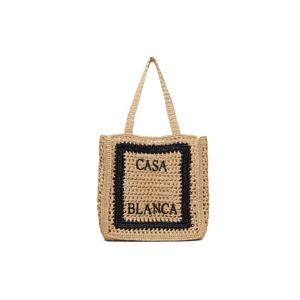 25 FW 카사블랑카 남성 베이지 라피아 토트백 261195M172003