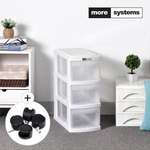 모아시스템즈 프리미엄 슬림 3단 플라스틱 서랍장 주방수납장