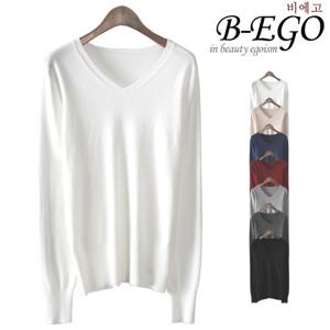 [비에고]Y730_따뜻한 부드러운 브이넥 니트