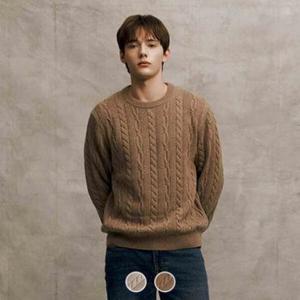 [백화점][지오다노]남자 가을/겨울 라운드넥 케이블 긴팔 니트 스웨터 054931