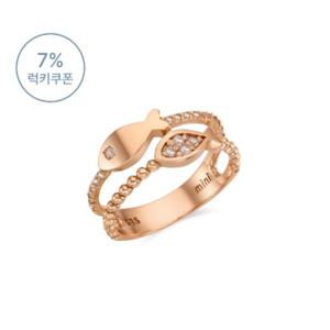 미니골드 14k 럭키 더블라인 피쉬 애끼링 RRTM4159