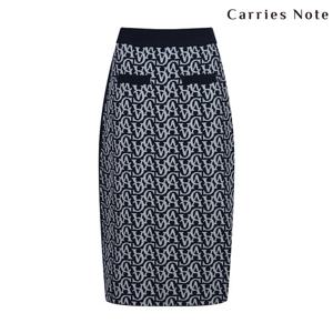 [캐리스노트] 자카드 스커트 네이비 CN2SKK102NY
