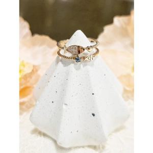 미니골드 14K 청러브 물고기 애끼반지 RA4M4005