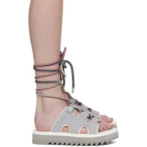 25 FW 수이코크 여성 그레이   화이트 레이 ab 샌들 231773F124062