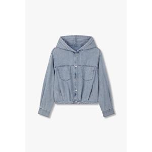 VOV보브 스냅 버튼 후디드 데님 블라우스 (7155160002)