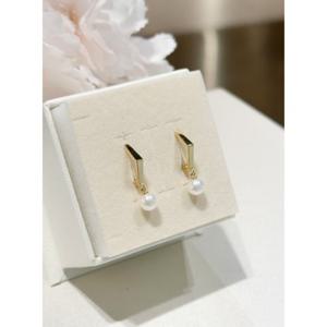 미니골드 14K 펜타곤 진주 드롭 링귀걸이 EMSM4972