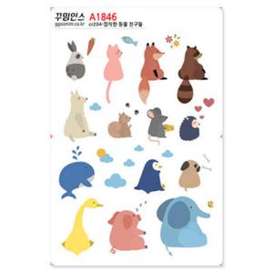 아트박스/꾸밈인스 A1846-꾸밈인스스티커_깜직한동물친구들