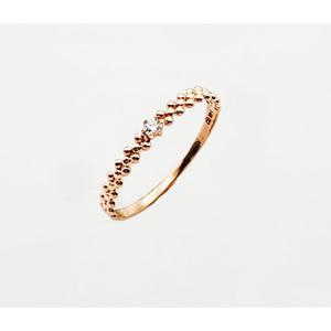 [GB] 큐빅 와플밴드 미스링 14K GOLD 반지 LRS25028G