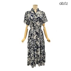 [에이비에프지]플라워패턴 반팔 V넥 롱 원피스 APZ3HO38H