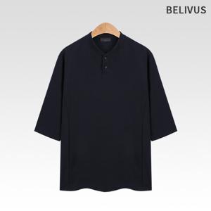 [빌리버스]남성 티셔츠 헨리넥 기본 7부 무지티 520VCM