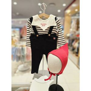 블루독베이비[hu] 25.FW겨울신상 BK)홀리데이멜빵상하세트 45C70-672-16 상하복 멜빵수트 크리스마스 슈트