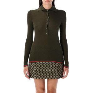 구찌 자수 캐시미어 실크 탑 810315XKD8J 3450 MILTARY GREEN