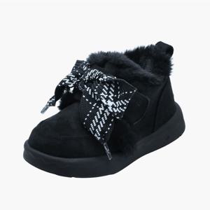 [베어파우(슈즈)][키즈] MONROE 먼로 3CM 벨크로 2-WAY 양털 방한부츠 블랙 K3048001R