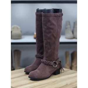 바이로쏘 세이브존06 스웨이드 청키힐 4cm 롱부츠 (BY)25W12832CG2