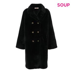 SOUP  퍼 빅 카라 더블 버튼 롱 코트 (S5ALC01)
