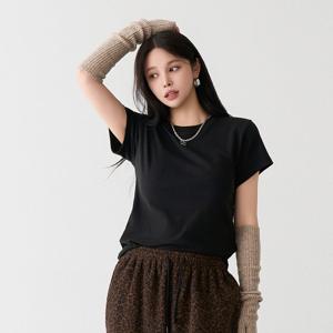 [피핀] 112749 양기모 베이직핏 쫀쫀 반팔 티셔츠