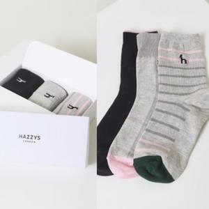 [헤지스ACC] 퍼피자수 중목 여성양말 3종세트 HISS6300G2