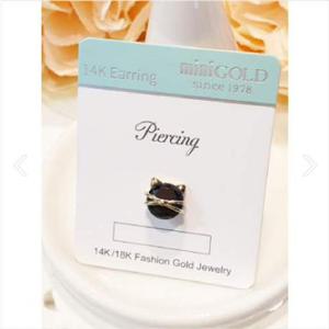 미니골드 14K [럭키 애뮬릿] 검은 고양이 피어싱 ELKM4119