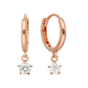 미니골드 14K 베이직 미니큐빅 링귀걸이 (레드) ECPM4140R