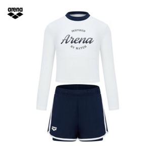 [백화점]아레나 유스풀 A5BG1GS81 DNV (주머니백 증정) 여아동  래쉬가드 세트 수영복