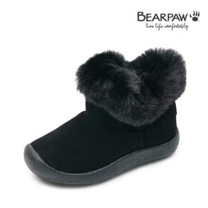 [베어파우(슈즈)]LAYLA 아동 가죽 발목 털부츠 K2704001PD-K 블랙 2센치