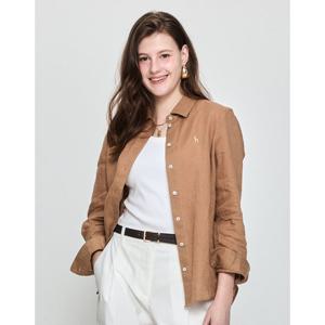 헤지스 여성  린넨 셔츠 카멜 HSSH5BC30CM