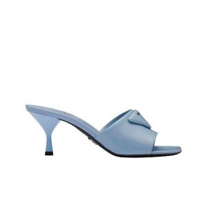 프라다 브러쉬드 레더 힐드 슬라이드 셀레스트 1XX590-055-F0076